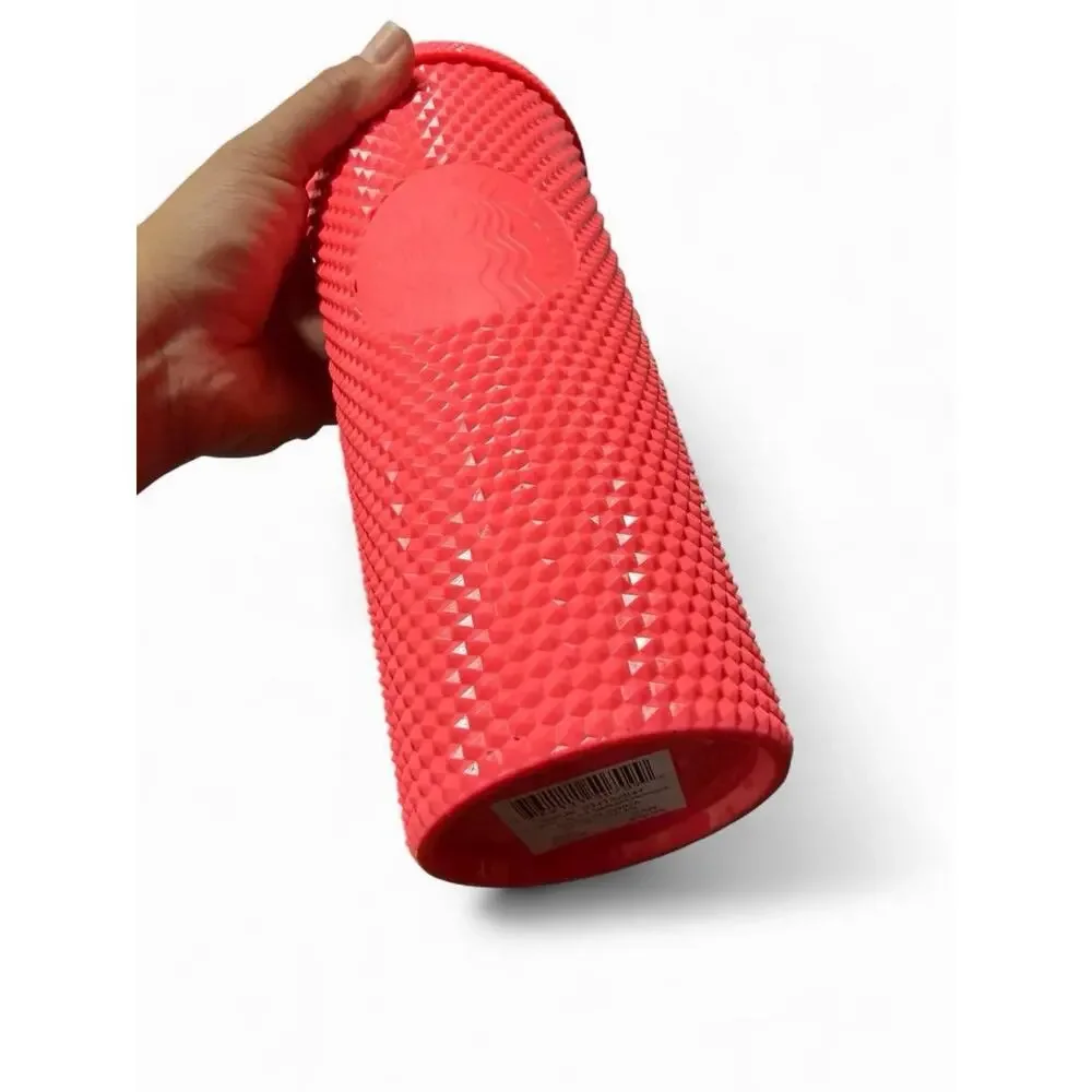 Starbucks Summer 2022 Studded Dragon Fruit 24oz Venti Tumbler Cup Coral Pink
